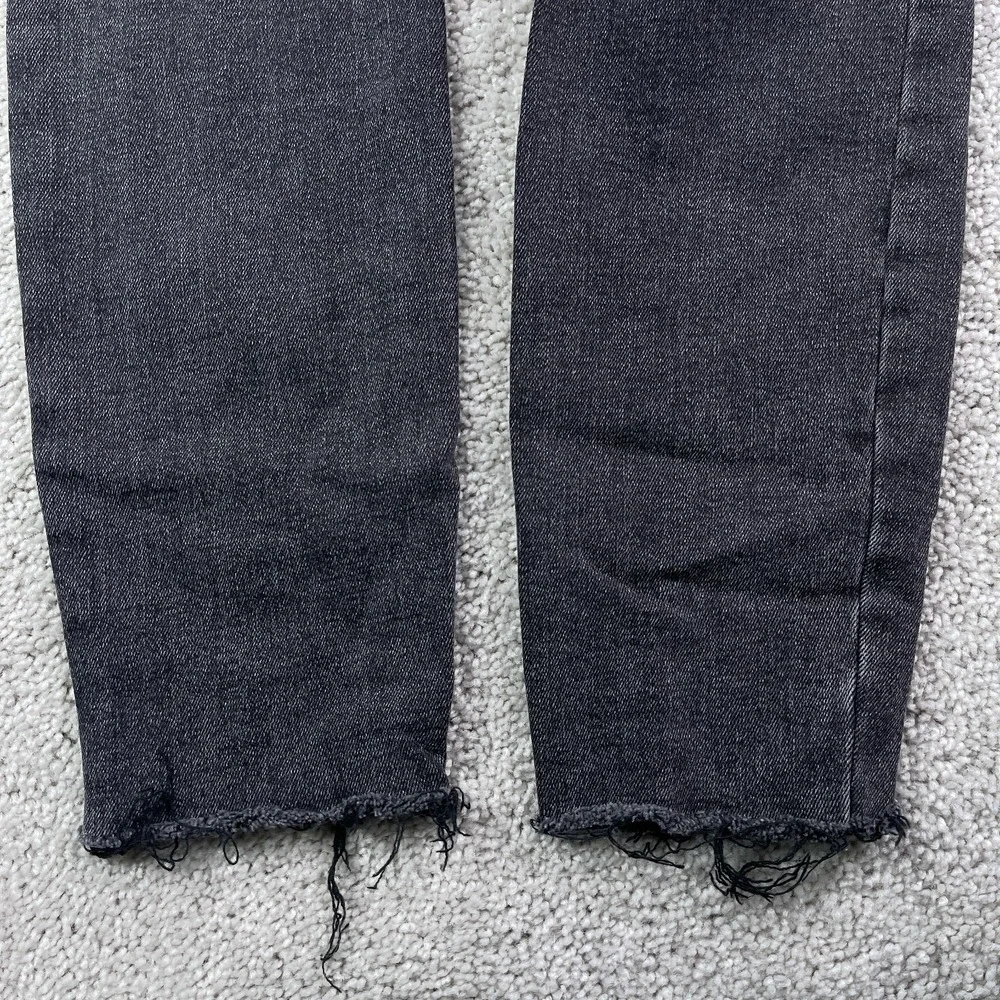 Everlane Jeans Womens 25 Tall Black Mid Rise Skinny Stretch Denim Fray Cuffs‎